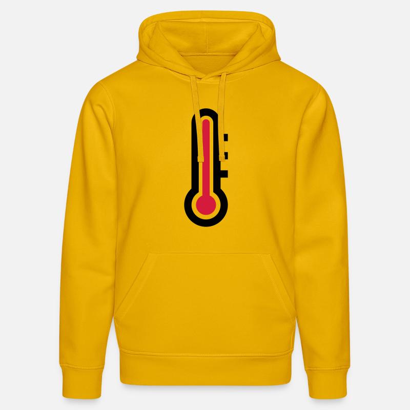 Icône d'icône de température du thermostat - Sweat à capuche bio DRUMMER Stanley/Stella Unisexe - jaune spectre
