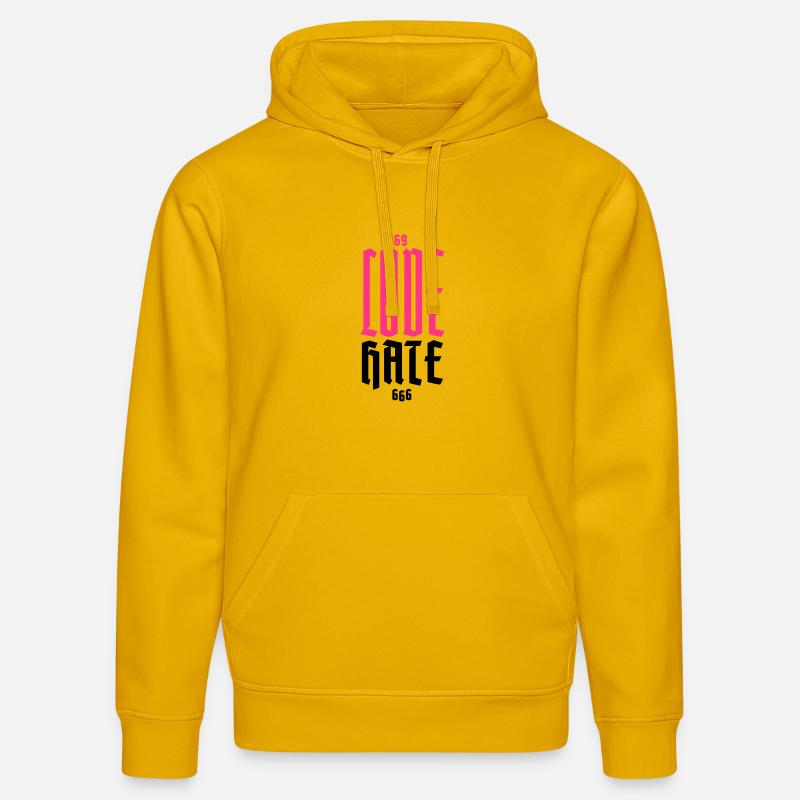 Gothique Néon CODE Vertical - Sweat à capuche bio DRUMMER Stanley/Stella Unisexe - jaune spectre
