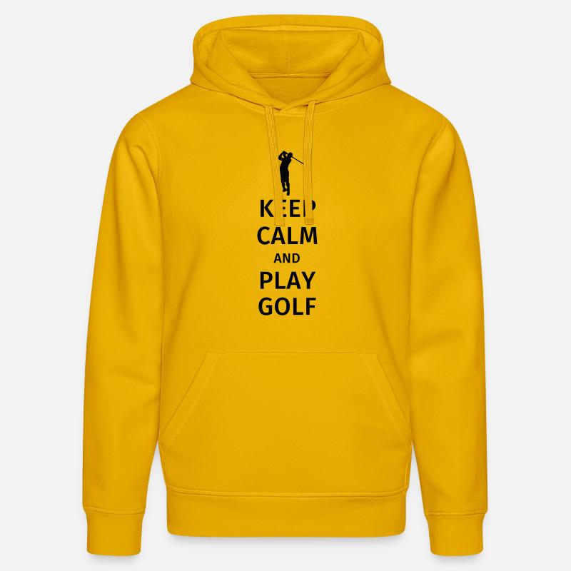 Keep Calm and Play Golf - Sweat à capuche bio DRUMMER Stanley/Stella Unisexe - jaune spectre