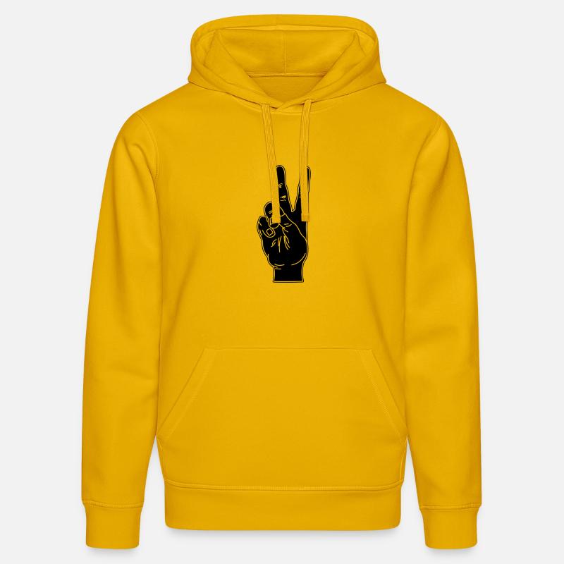 Black hand gesture peace - Stanley/Stella DRUMMER Unisex Organic Hoodie - spectra yellow