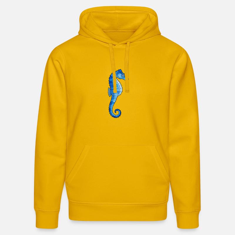 Hippocampe polygone bleu - Sweat à capuche bio DRUMMER Stanley/Stella Unisexe - jaune spectre