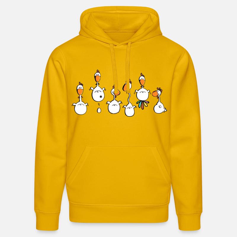 Crazy Chickens - poule - poluets - coq - Sweat à capuche bio DRUMMER Stanley/Stella Unisexe - jaune spectre