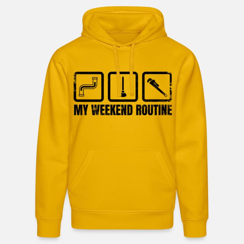 Ma routine du week-end - Sweat à capuche bio DRUMMER Stanley/Stella Unisexe - jaune spectre