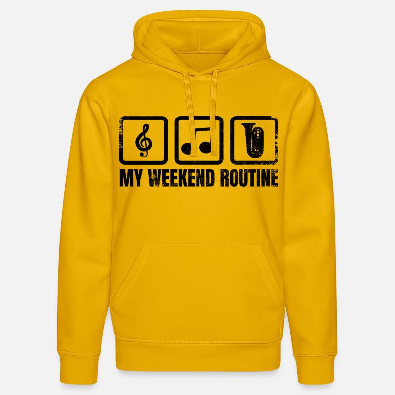 Ma routine du week-end - Sweat à capuche bio DRUMMER Stanley/Stella Unisexe - jaune spectre