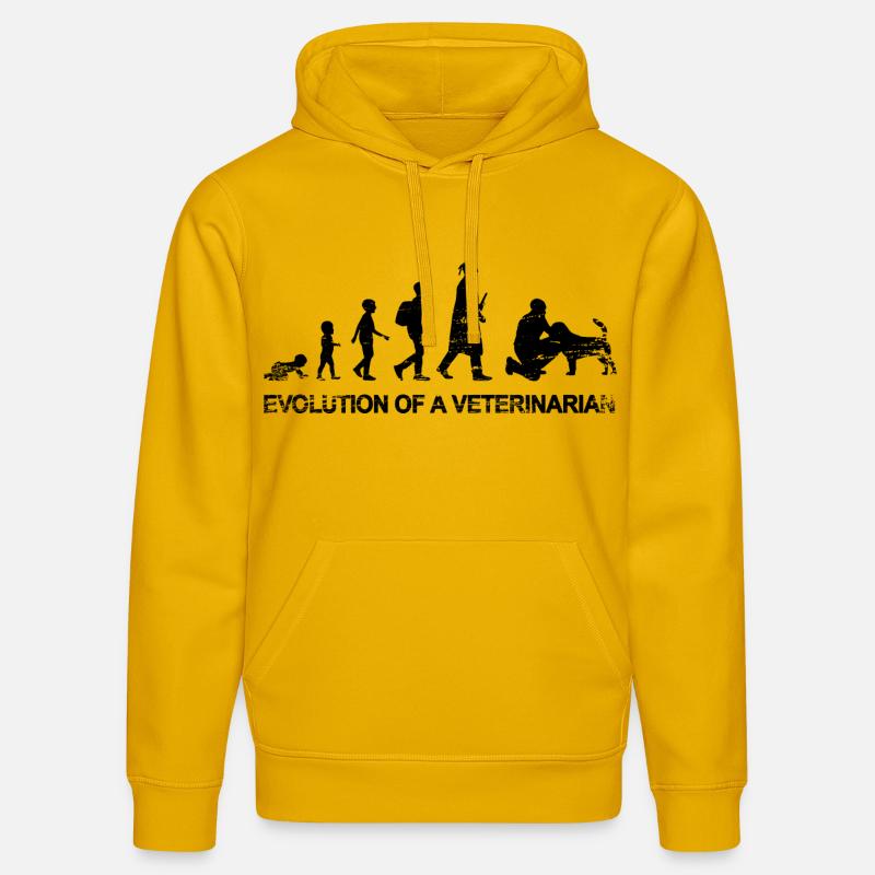 Évolution d’un vétérinaire - Sweat à capuche bio DRUMMER Stanley/Stella Unisexe - jaune spectre