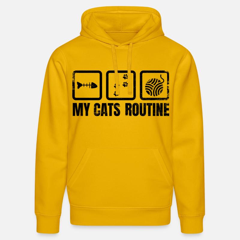 Routine quotidienne du chat - Sweat à capuche bio DRUMMER Stanley/Stella Unisexe - jaune spectre