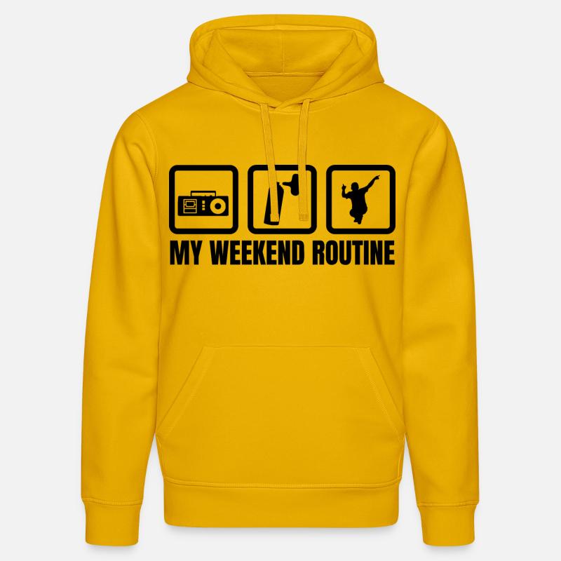 Ma routine du week-end - Sweat à capuche bio DRUMMER Stanley/Stella Unisexe - jaune spectre