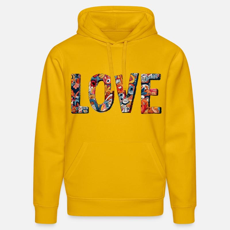 Conception créative de graffitis LOVE - Sweat à capuche bio DRUMMER Stanley/Stella Unisexe - jaune spectre