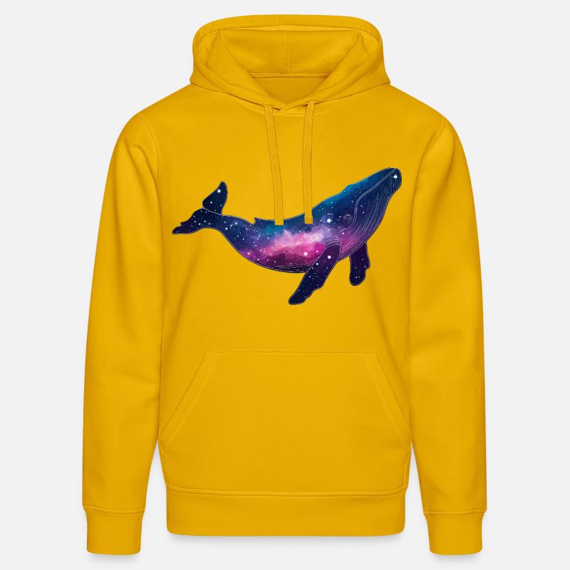 Baleine bisexuelle Queer Galaxy Whale Space - Sweat à capuche bio DRUMMER Stanley/Stella Unisexe - jaune spectre