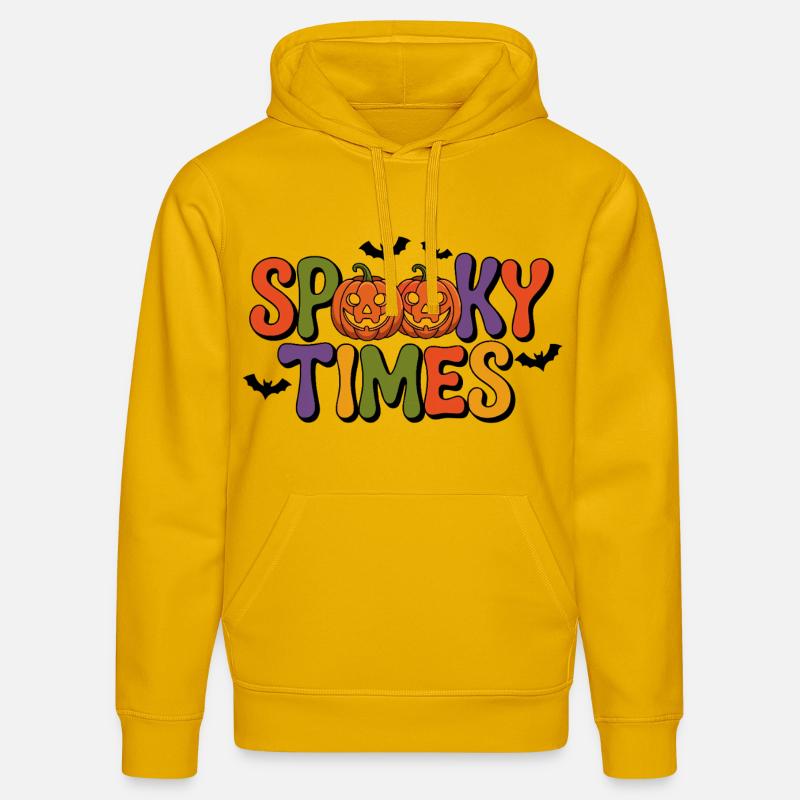 Spooky Times Citrouilles Halloween - Sweat à capuche bio DRUMMER Stanley/Stella Unisexe - jaune spectre