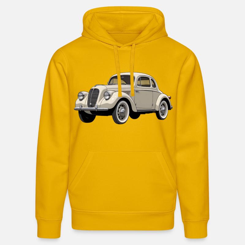 Beige Oldtimer Coupé Artwork - Stanley/Stella Unisex Bio-Hoodie DRUMMER  - Spektralgelb