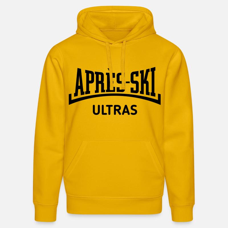 Ultra-Ski (Après Ski / Concave / Noir) - Sweat à capuche bio DRUMMER Stanley/Stella Unisexe - jaune spectre
