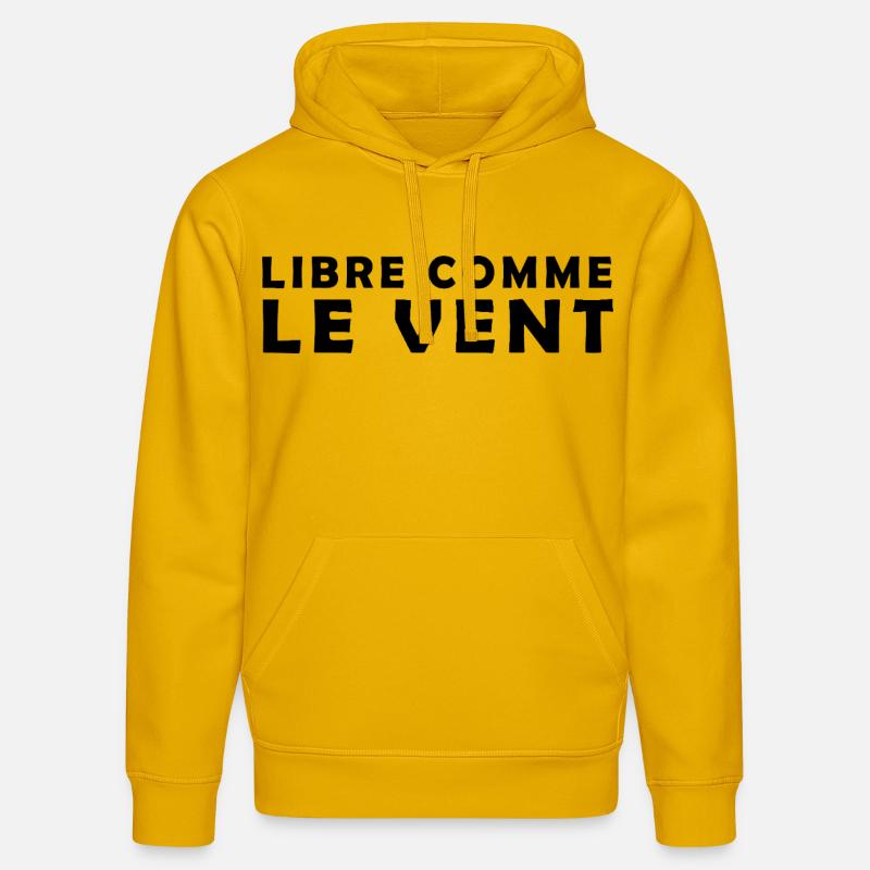 Libre_comme_le_vent - Sweat à capuche bio DRUMMER Stanley/Stella Unisexe - jaune spectre