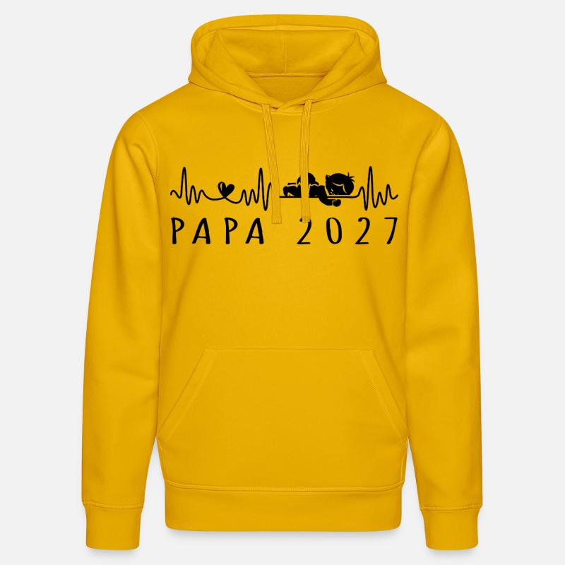 Future Dad 2027 Publicité Grossesse - Sweat à capuche bio DRUMMER Stanley/Stella Unisexe - jaune spectre