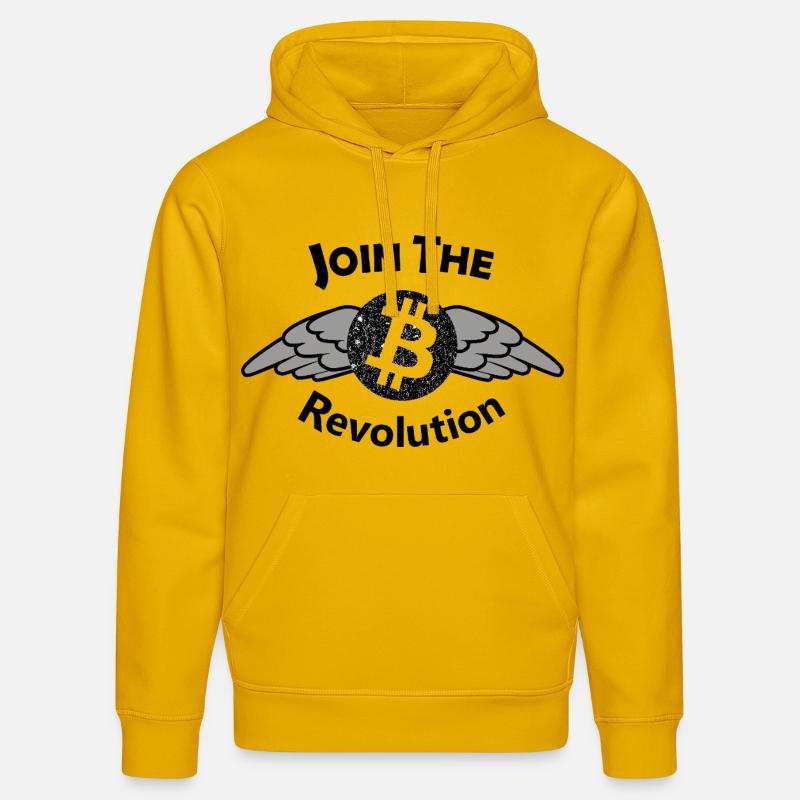 Motif de l’aile Bitcoin - Sweat à capuche bio DRUMMER Stanley/Stella Unisexe - jaune spectre