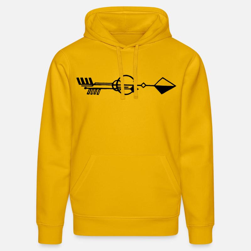 Flèche noire étrange - Sweat à capuche bio DRUMMER Stanley/Stella Unisexe - jaune spectre