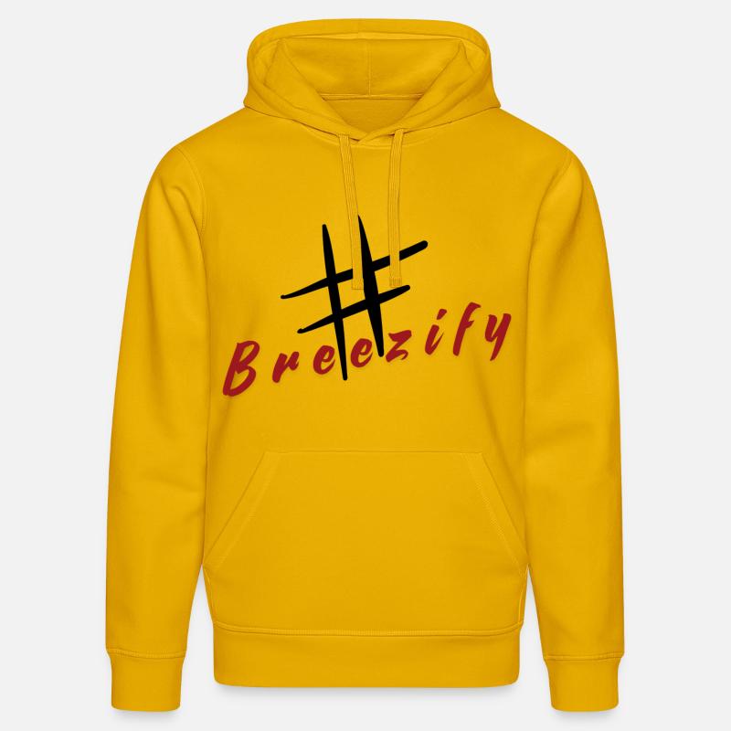 Slogan de l’étiquette de trappe Breezify - Sweat à capuche bio DRUMMER Stanley/Stella Unisexe - jaune spectre