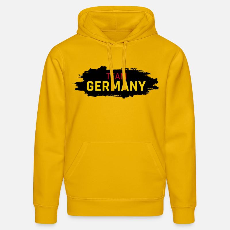 Équipe Allemagne Button - Sweat à capuche bio DRUMMER Stanley/Stella Unisexe - jaune spectre