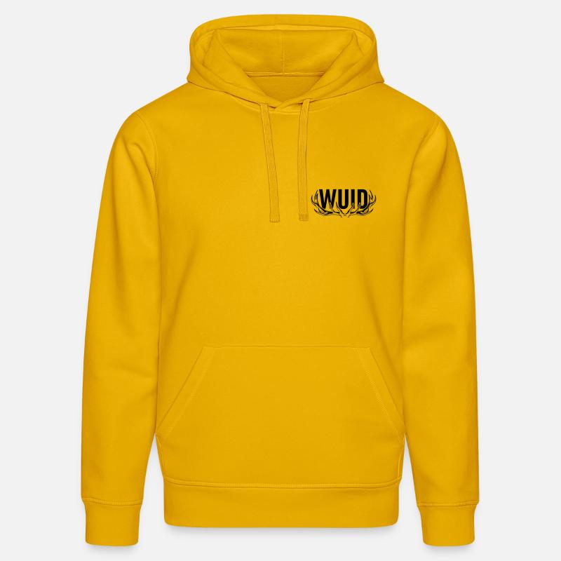 WUID – Modernes bayerisches Design mit Geweih - Stanley/Stella Unisex Bio-Hoodie DRUMMER - Spektralgelb