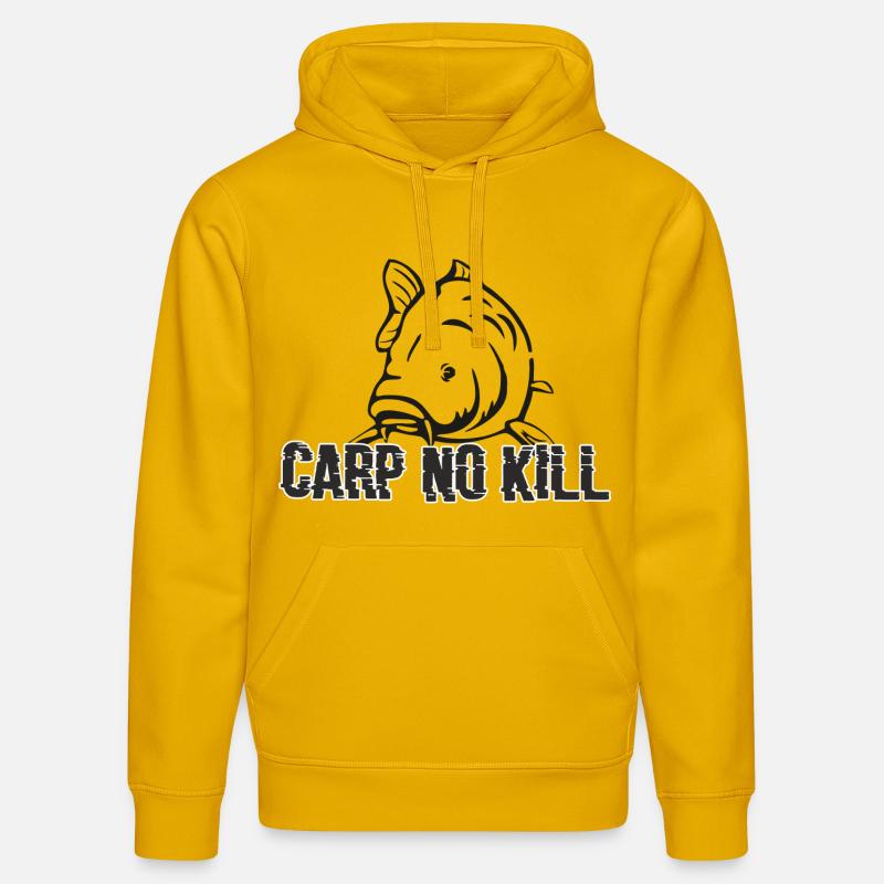 Carpe : Carp no kill 2019 - Sweat à capuche bio DRUMMER Stanley/Stella Unisexe - jaune spectre