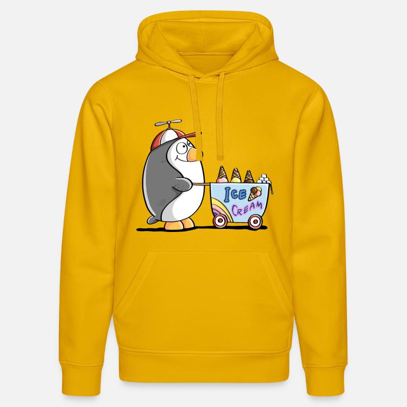 Pinguin Als Eisverkäufer - Eis - Sweat à capuche bio DRUMMER Stanley/Stella Unisexe - jaune spectre
