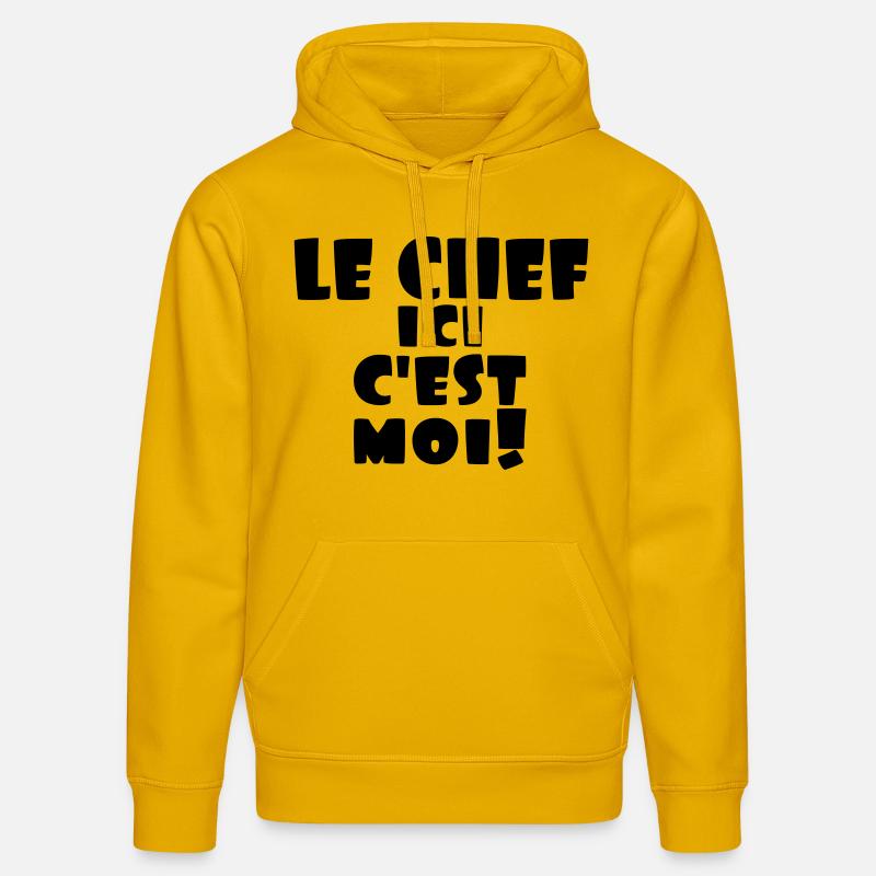 le chef ici c'est moi - Sweat à capuche bio DRUMMER Stanley/Stella Unisexe - jaune spectre
