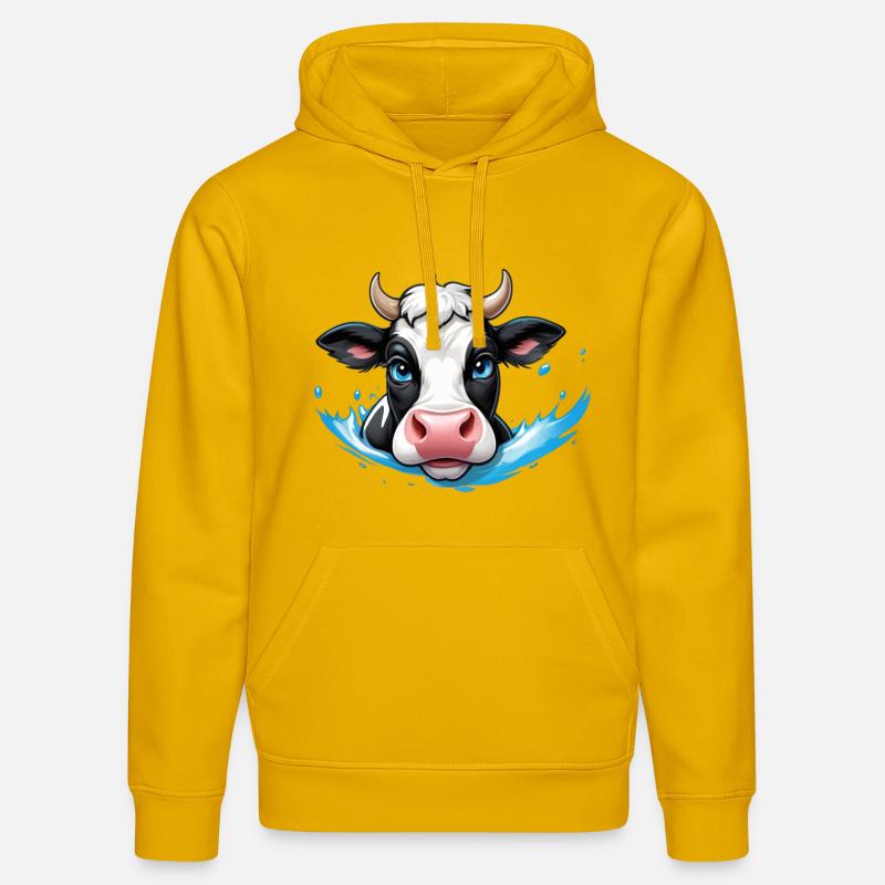 Douce éclaboussure de vache - Sweat à capuche bio DRUMMER Stanley/Stella Unisexe - jaune spectre