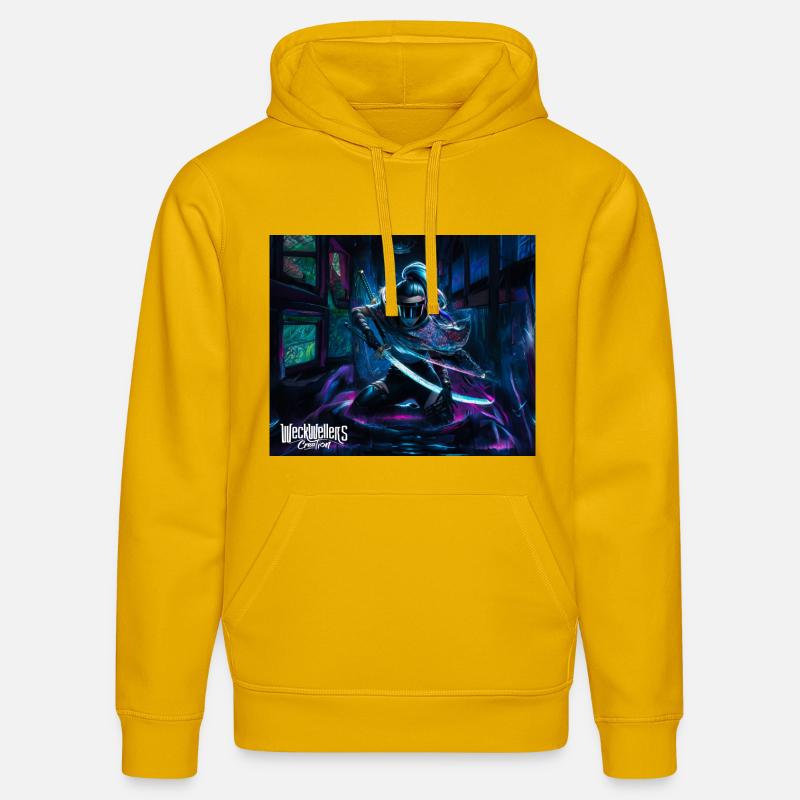 Graffiti Anime Samouraï - Sweat à capuche bio DRUMMER Stanley/Stella Unisexe - jaune spectre