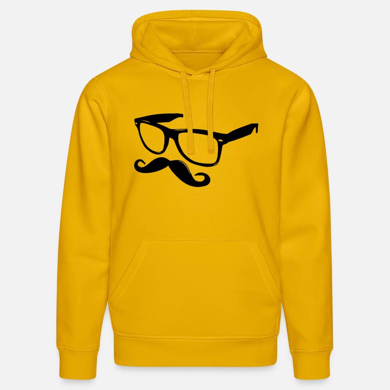 nerdy moustache - Sweat à capuche bio DRUMMER Stanley/Stella Unisexe - jaune spectre
