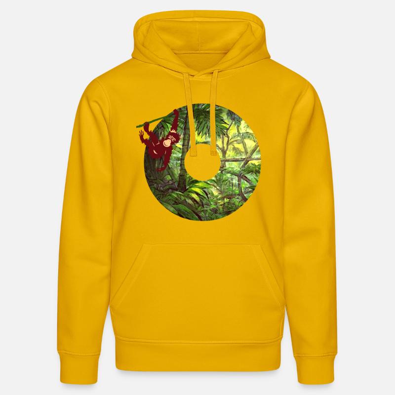 jungle avec affe o - Sweat à capuche bio DRUMMER Stanley/Stella Unisexe - jaune spectre