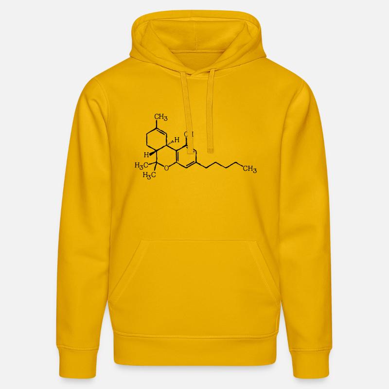 Formule moléculaire THC - Sweat à capuche bio DRUMMER Stanley/Stella Unisexe - jaune spectre