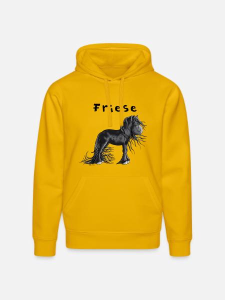 Niedliches Friesenpferd - Stanley/Stella Unisex Bio-Hoodie DRUMMER  - Spektralgelb