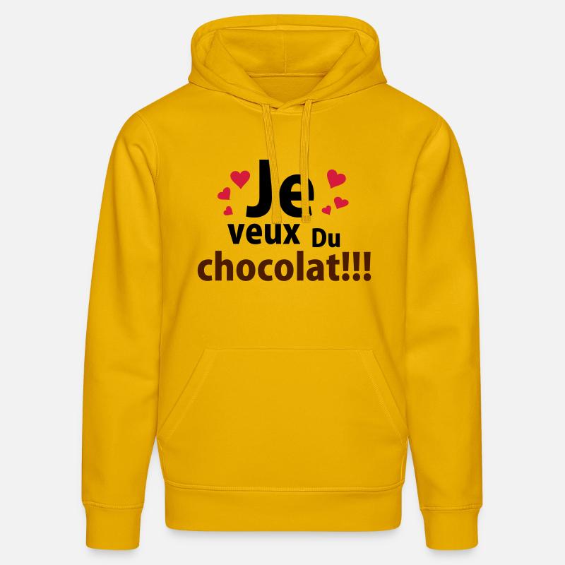 je veux du chocolat - Sweat à capuche bio DRUMMER Stanley/Stella Unisexe - jaune spectre