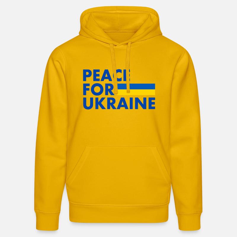 Peace for ukraine - Sweat à capuche bio DRUMMER Stanley/Stella Unisexe - jaune spectre
