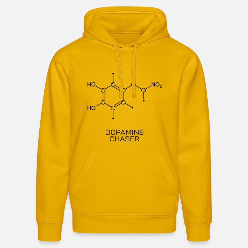 Molécule de recherche de dopamine - Sweat à capuche bio DRUMMER Stanley/Stella Unisexe - jaune spectre