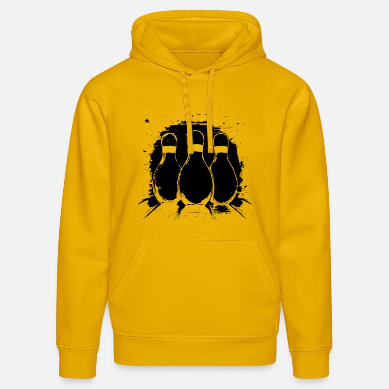 Graphiques de bowling - Sweat à capuche bio DRUMMER Stanley/Stella Unisexe - jaune spectre