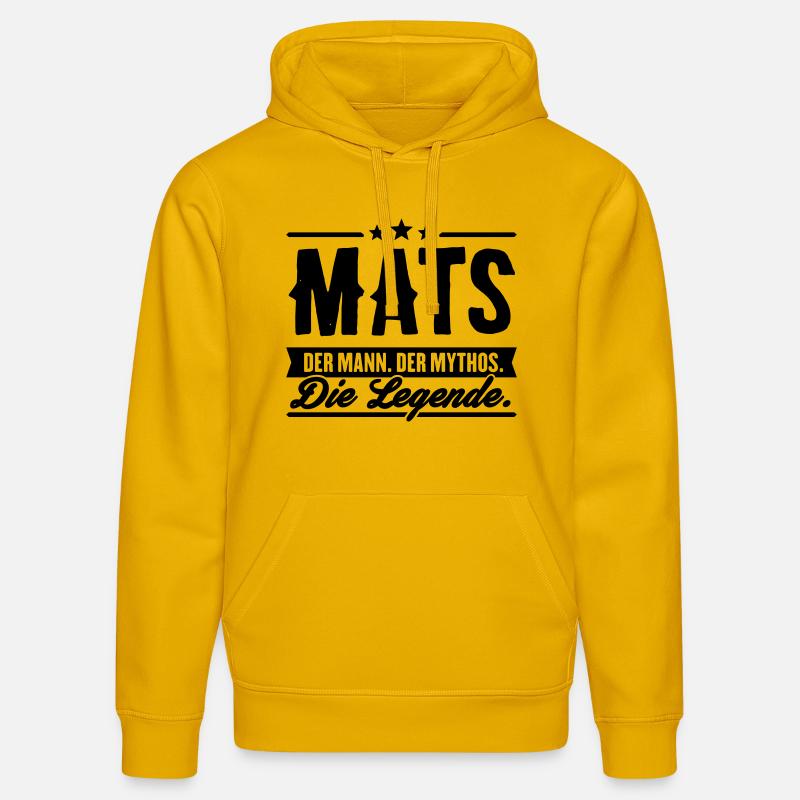 Man Myth Legend Mats - Sweat à capuche bio DRUMMER Stanley/Stella Unisexe - jaune spectre
