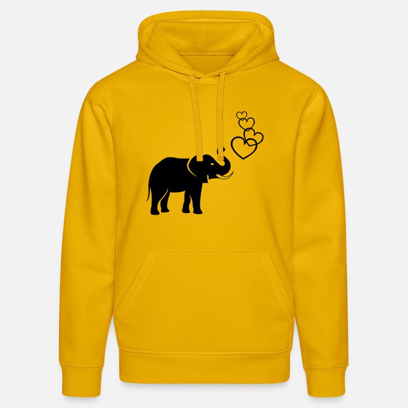 elefanten_love_02 - Stanley/Stella Unisex Bio-Hoodie DRUMMER  - Spektralgelb