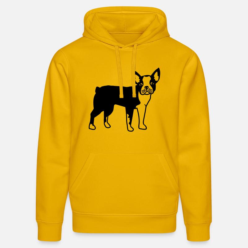 Boston Terrier - Sweat à capuche bio DRUMMER Stanley/Stella Unisexe - jaune spectre