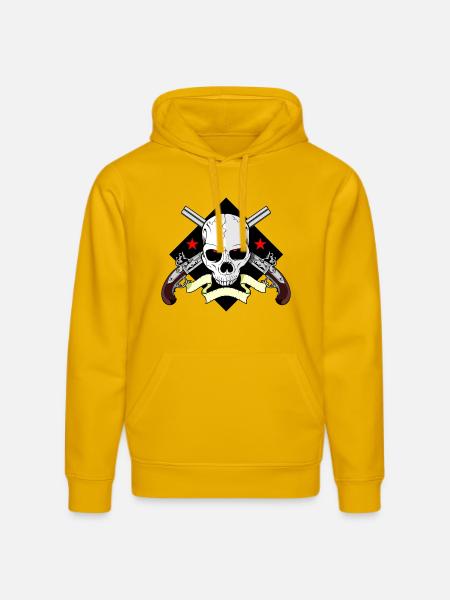Skull mit Waffen - Stanley/Stella Unisex Bio-Hoodie DRUMMER - Spektralgelb