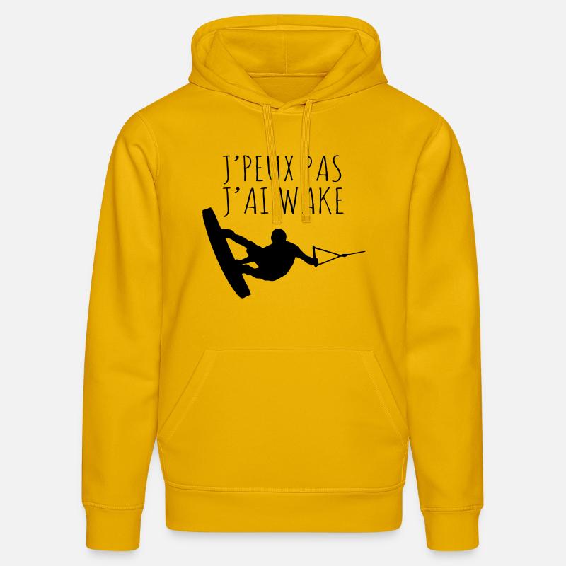 Je peux pas j'ai wake - Sweat à capuche bio DRUMMER Stanley/Stella Unisexe - jaune spectre
