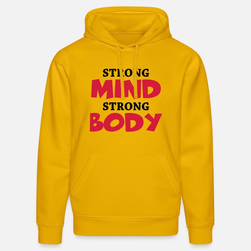 Strong Mind - Strong Body - Sweat à capuche bio DRUMMER Stanley/Stella Unisexe - jaune spectre