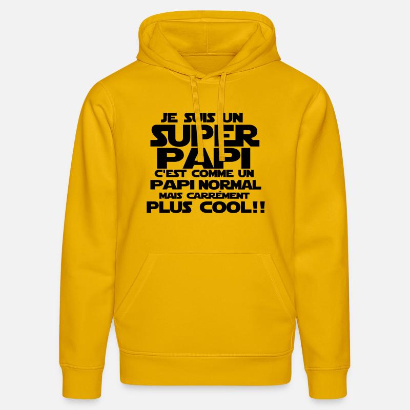 un papi carrément plus cool - Sweat à capuche bio DRUMMER Stanley/Stella Unisexe - jaune spectre