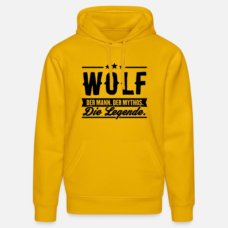 Mann Mythos Legende Wolf - Stanley/Stella Unisex Bio-Hoodie DRUMMER - Spektralgelb