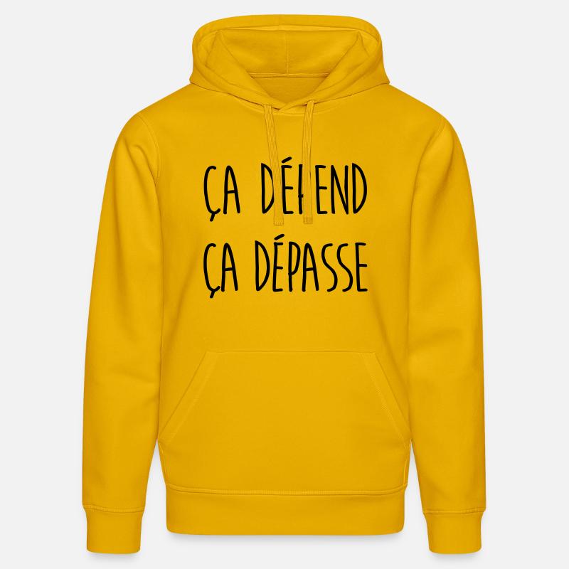 Ca dépend ça dépasse - Sweat à capuche bio DRUMMER Stanley/Stella Unisexe - jaune spectre