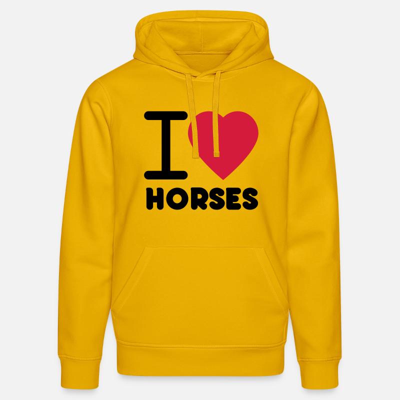 J'aime les chevaux - Sweat à capuche bio DRUMMER Stanley/Stella Unisexe - jaune spectre