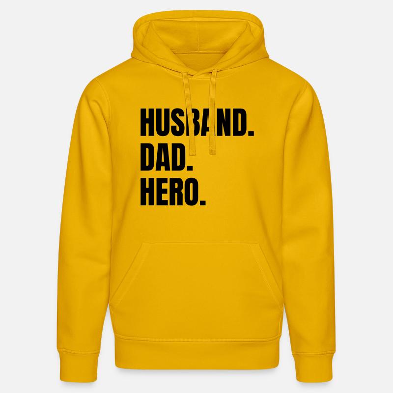 Husband Dad Hero - Sweat à capuche bio DRUMMER Stanley/Stella Unisexe - jaune spectre
