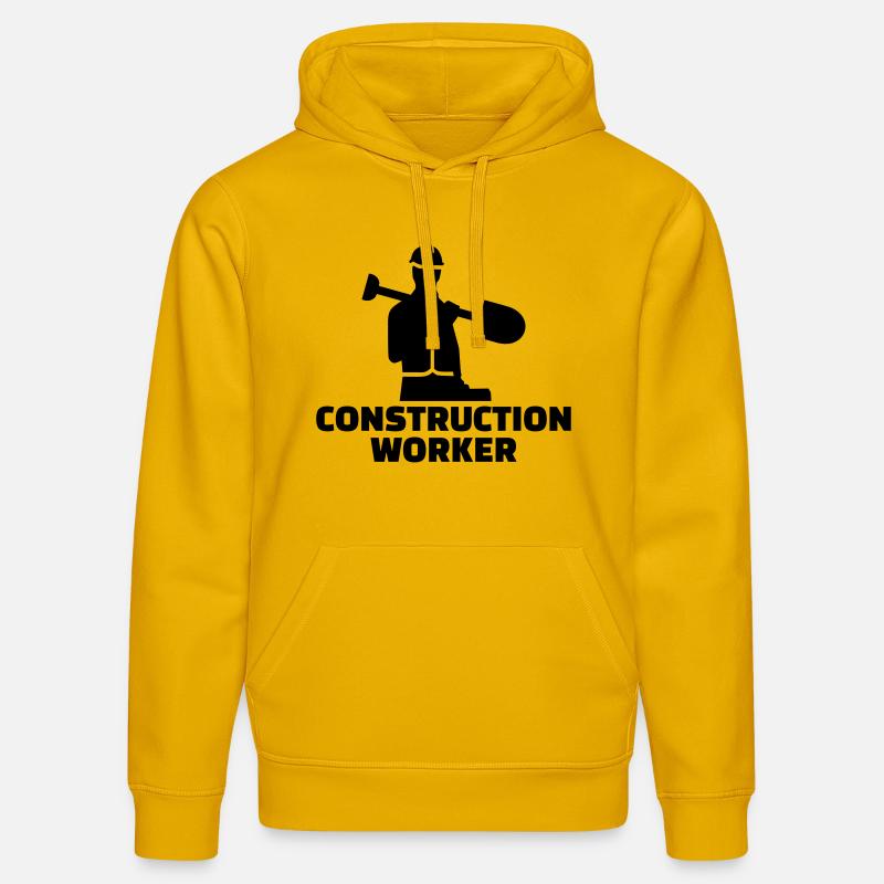 Construction worker - Sweat à capuche bio DRUMMER Stanley/Stella Unisexe - jaune spectre