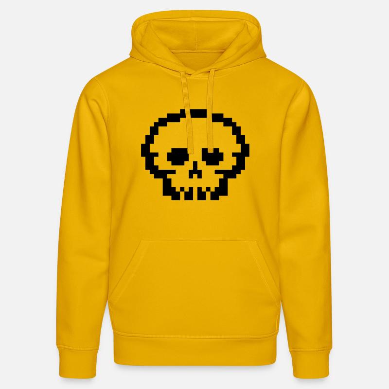 Crâne de pixel - Sweat à capuche bio DRUMMER Stanley/Stella Unisexe - jaune spectre