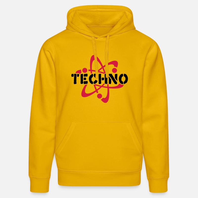 Techno__V003 - Sweat à capuche bio DRUMMER Stanley/Stella Unisexe - jaune spectre